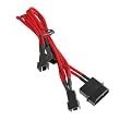 BitFenix Adapter (Molex zu 3x 3-Polig), 20 cm rot/schwarz