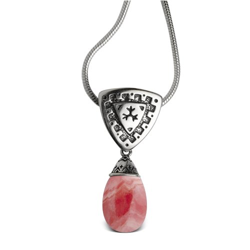Carolyn Pollack Sterling Silver and Rhodochrosite Pendant Necklace