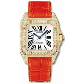NEW CARTIER SANTOS 100 LADIES GOLD WATCH WM502051