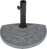 Floral Design Half Round Resin Umbrella Base by Trademark Innovations