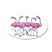 38.5x24.5O Wall Vinyl Sticker Cool Flamingos with Sunglasses