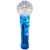 LED Flashing Light Up Disco Microphone Fancy Dress Accessory Prop W/ Blue Handle