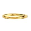 14K Yellow Gold Plain Bangle Bracelet - 7 inches