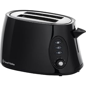 Russell Hobbs 18026 2-Slice Stylis Black Compact Toaster Classic Design