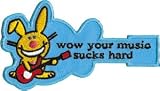 Happy Bunny Cartoon Artist Patch - Music Sucks Hard!
