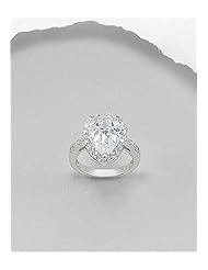 White CZ Ring In 92.5 Sterling Silver