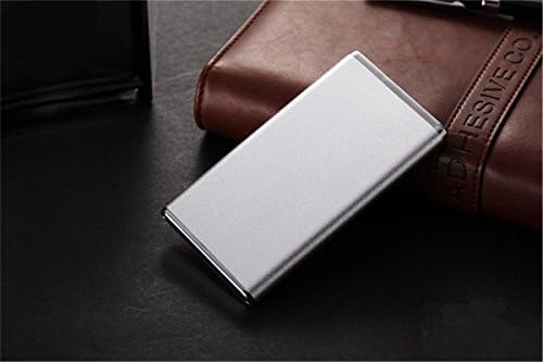 eShopMind 5000mAh Ultra-Slim Wallet Size Portable Power Bank for Tablets, iOS and Android Smartphones - Silver