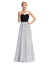 Strapless Polka Dot Print Chiffon/Satin Sweetheart Ruched Prom Dress/Party Dress 