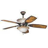 IMAGE OF Kichler Lighting 380002OLZ Golden Iridescence Bowl Light Fixture with Golden Iridescence Glass Shade, Oiled Bronze