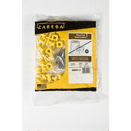 Zareba IWNY-Z Slant Nail Insulator, Yellow, 25 per Bag