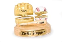 Mud Pie Baby Little Champ Little Slugger Ceramic Double Treasure Box