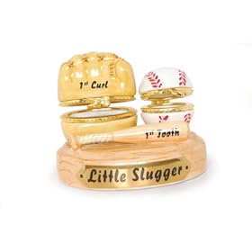  Mud Pie Baby Little Champ Little Slugger Ceramic Double Treasure Box