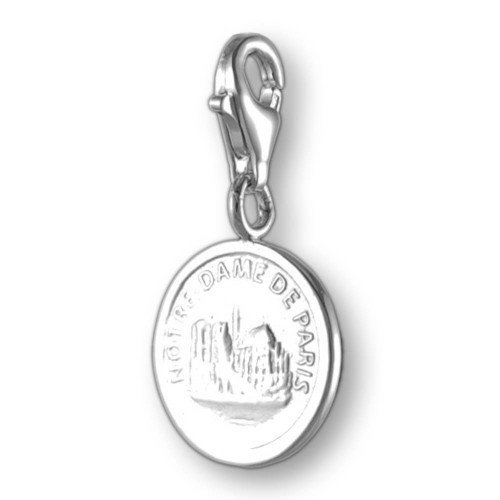 MELINA Charms clip on pendant Notre Dame coin sterling silver 925