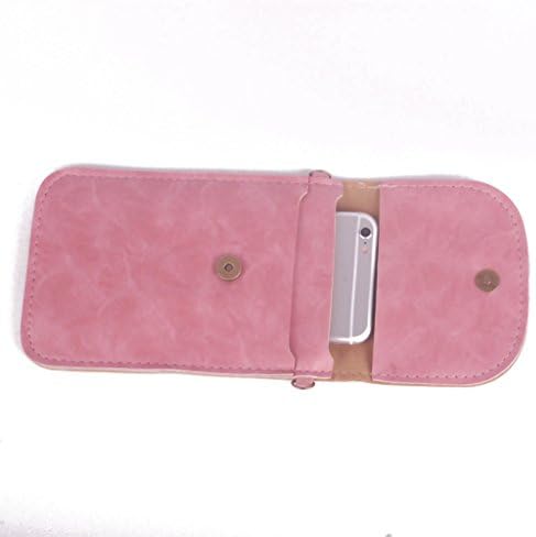 Angellswin Pink Multipurpose Convenient Flower Two separated Pouches Clear Window Cell Phone Smartphone, iTouch, MP3 player Crossbody Case Bag for Apple Iphone 6 plus Iphone 6 5S 5C 5 4S, Samsung Galaxy S6, S6 Edge, S5, S4, S3, Note 4 / 3 / 2 / 1, HTC One M9, M8, M7, Max, LG G4 G3 G2, Nexus 6, 5, 4, Sony Xperia Z3, Z2, Z1, Nokia Lumia, BlackBerry, Motorola MOTO G, X, E Money Key Cards with Shoulder Strap & Magnetic Snap Button Closure