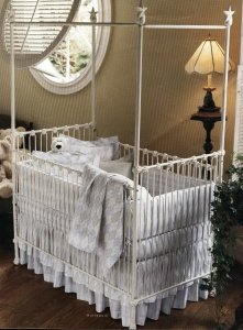 corsican iron canopy crib - stars