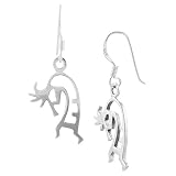 Sterling Silver Kokopelli Dangle Earrings