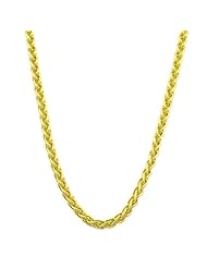 14 Karat Yellow Gold Round Wheat Chain (1.3 mm Thick, 18 inch)