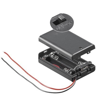 Wentronic Batteriehalter f&uuml;r 3x Micro AAA  (geschlossenes Geh&auml;use mit Schalter) Preisvergleich