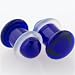 Pair of Glass Single Flared Solid Plugs: 12g Cobalt