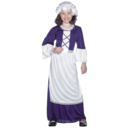 Colonial Girl Fancy Dress Costume (child size) - Medium