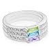 Personalized Sterling Silver Birthstone Stack Rings Gift