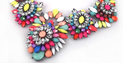 2014 spring New Design Lady Multi Rainbow Crystal Gorgeous Necklace Collar Hot