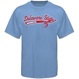 NCAA Delaware State Hornets Light Blue Mascot Script T-shirt