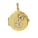 14K Gold Diamond Initial L Locket