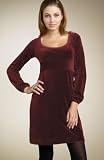 New Juicy Couture Velour Scoop Neck Dress PLONK (Wine)