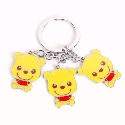 Winnie The Pooh Metal Keychain Key Ring Charm Fob