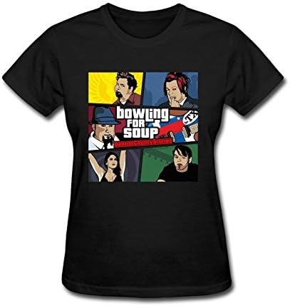 Hoyun Women Bowling for Soup Denton County Stories Geek T-shirt Black XL