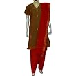Asian Salwar Kameez Cotton Printed Embroidered Dress Size S (slk467)