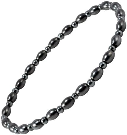 Genuine Oval Magnetic Hematite Anklet, 9.5 Inches