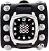 Dots Square Black Dial Numbered Extra Wide Black Leather Band Wrist Watch