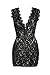 ZKESS Women's Solid Sleeveless Club Lace Vintage Dress Small Size Black 1