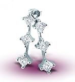 14K White Gold Princess Cut Diamond Drop Earrings - GH I1 - 0.50 Ct. to 1.50 Ct.
