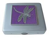 Violet Dragonfly Vitamin Mirror Case