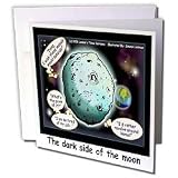 Londons Times Funny Aliens Cartoons - Dark Side Of The Moon With Apologies To Pink Floyd - Greeting Cards-12 Greeting Cards with envelopes