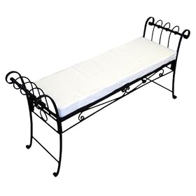 Scroll Garden Bench - Black by 