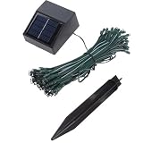 Solar Powered 55 Feet Holiday String Lights - 100 LED White, Indoor and Outdoor Use