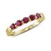 Natural Ruby Wedding Ring in 14k Yellow Gold 5 Stone Ring, 0.75 cttw, Certificate of Authenticity
