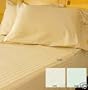 1200-Thread-Count Egyptian Cotton 4pc 1200TC Bed Sheet Set, Queen, Gold Stripe 1200 TC