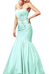   Chiffon Mermaid 2014 Prom Dress  With Rhinestones and Ruffles