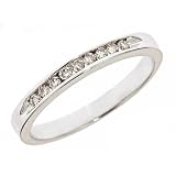 10K White Gold Diamond Wedding Anniversary Band Ring (0.20cttw, H Color, SI Clarity)