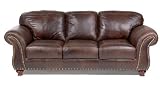 Capri 100% Full Aniline Dyed Antique Brown Nail Head Brazilian
Leather Sofa