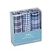 YEA0102 Blue Plaid Presents Idea For Price Cotton Holidays Gift 3 Pack Handkercheifs Set By Y&G