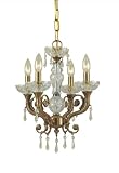 Crystorama Regal 5174-AG-CL-MWP Mini 4LT 240w (20H x 14W) Chandelier Lighting in Brass