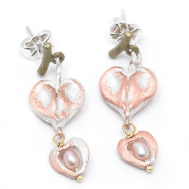 Bleeding Heart Drop Earrings by Michael Michaud
