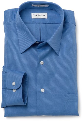 Van Heusen Mens Wrinkle Free Sateen Stripe Long Sleeve Shirt