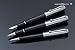 Aurora Talentum Fountain Pen - Black/Silver, Fine Nib D11CNF